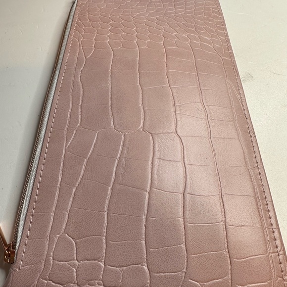 SOLD Jenny Patinkin Pale Pink Pouch Flat Long Zip Wallet-Case Phone Holder 4.75” - Picture 5 of 7